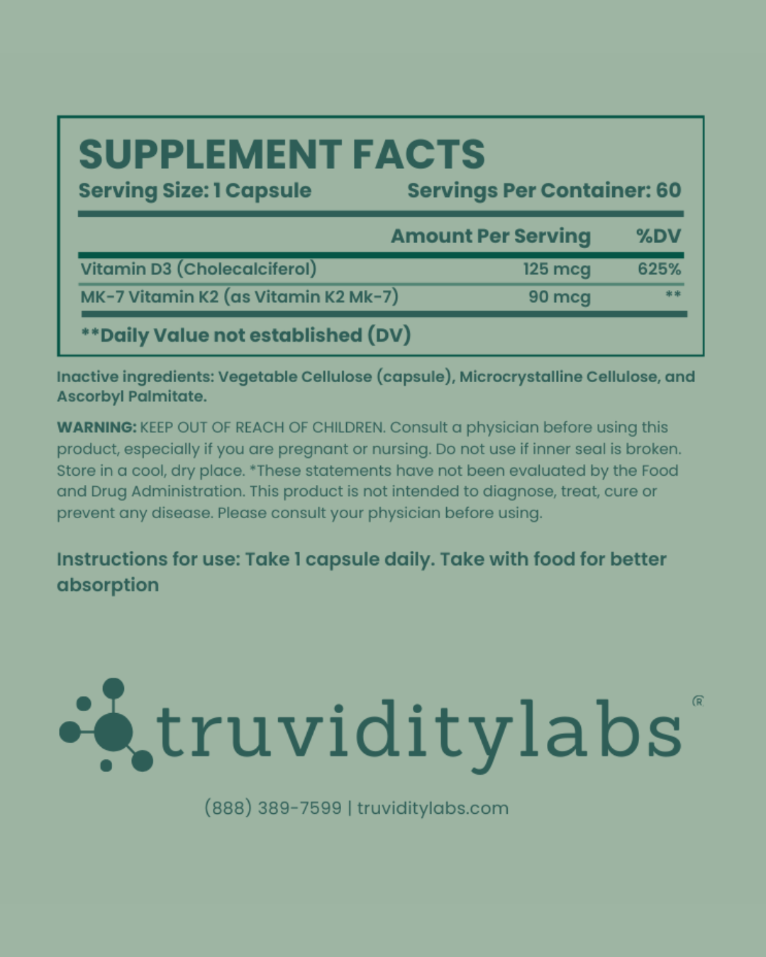 TruDuo™ - Vitamin D3 & K2 - 60 servings